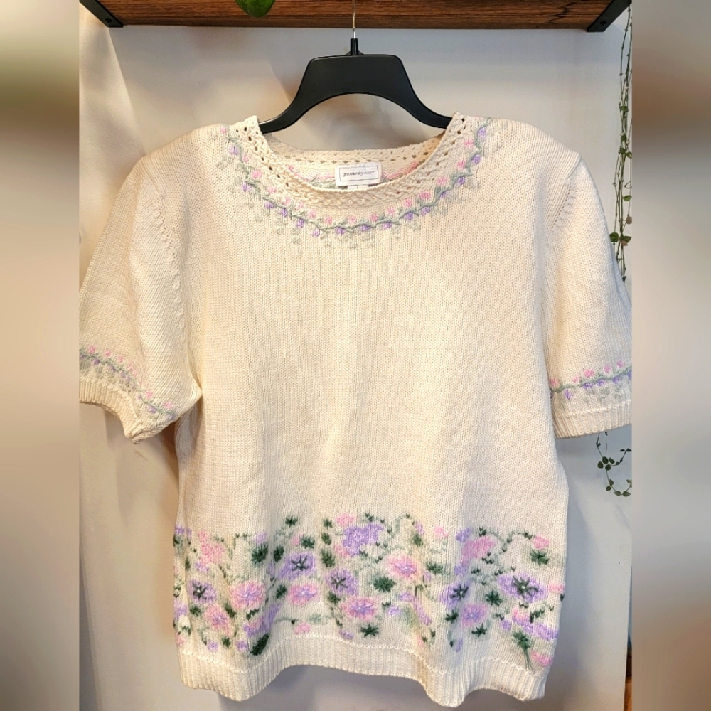 Floral Sweater Tee L